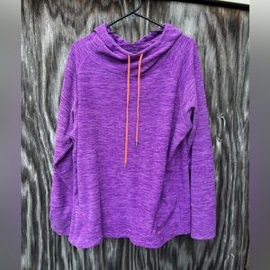 Lukka Vibrant Purple Hoodie with Orange drawstrings large women